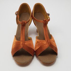 Gold ballroom Latin dance shoes size 8ish